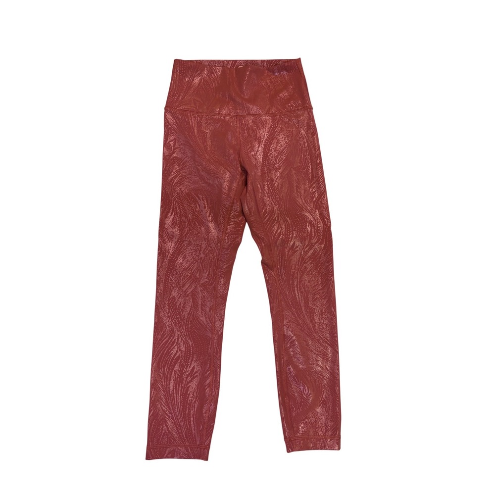 Lululemon Wunder Train HR Tight 25 Sparkle Swirl Emboss‎ Brier Rose Pink Foil 4